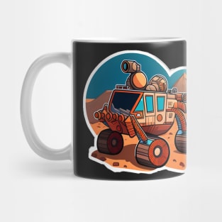 Mars Rover but he's gone for a walk in the mountainside Sticker Mug